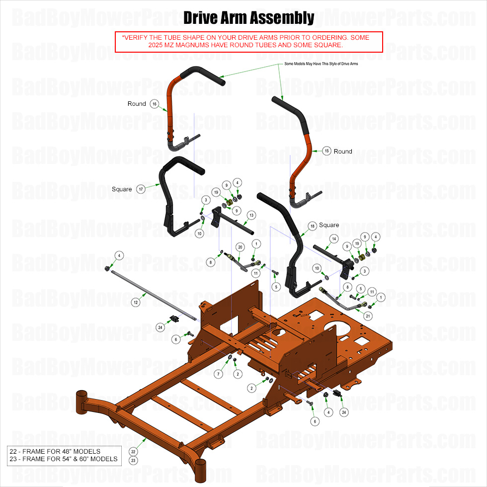 3770 - Bad Boy Mower Parts Lookup > 2025 > MZ Magnum > Drive Arm Assembly